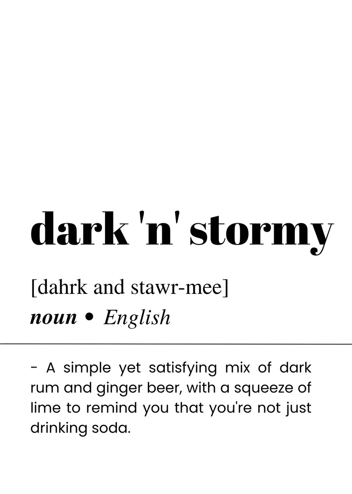 Alternative view of DARK N STORMY BAR AND DRINKS DICTIONARY POSTER