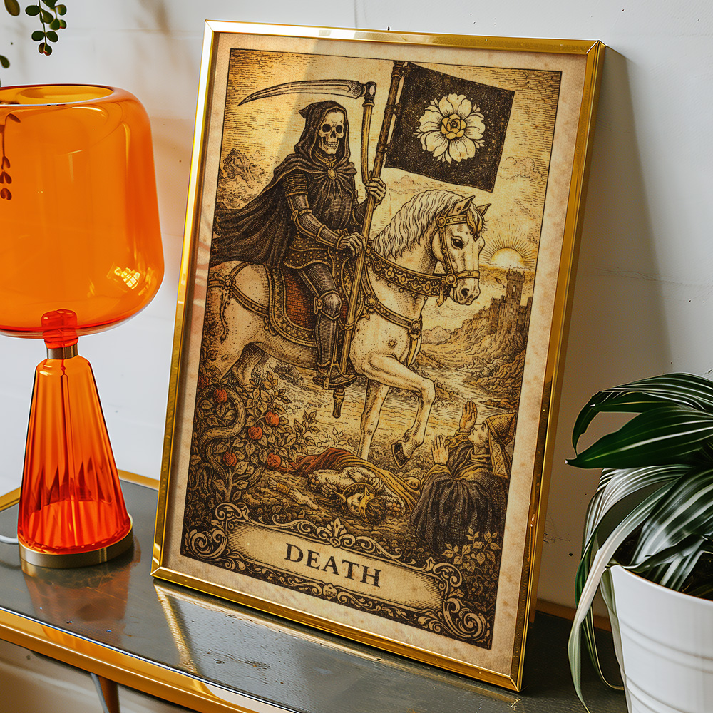 DEATH VINTAGE TAROT CARD POSTER