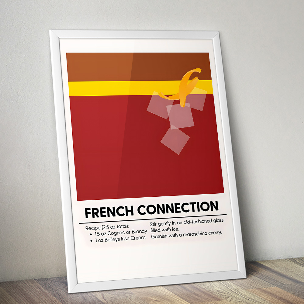 FRENCH CONNECTION MINIMALIST COCKTAIL RECIPE POSTER