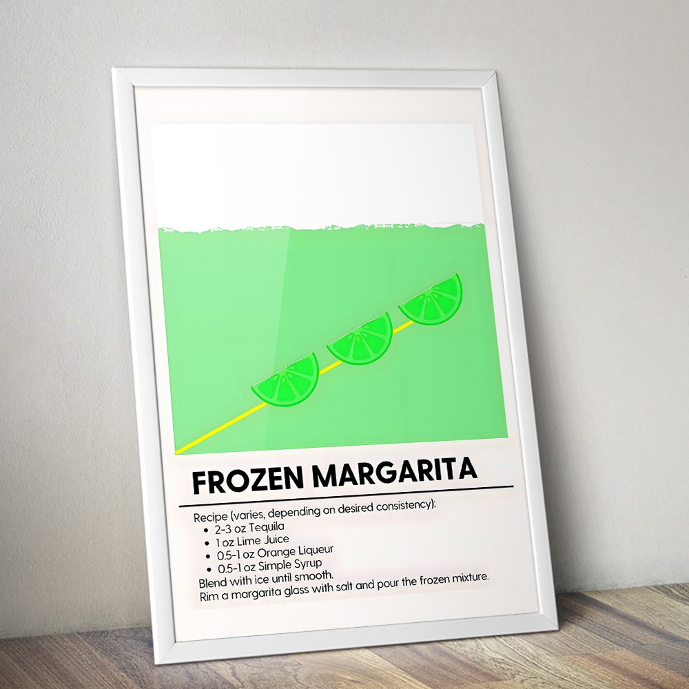 FROZEN MARGARITA MINIMALIST COCKTAIL RECIPE POSTER