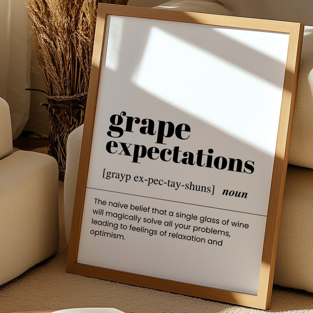 GRAPE EXPECTATIONS BAR AND DRINKS DICTIONARY POSTER