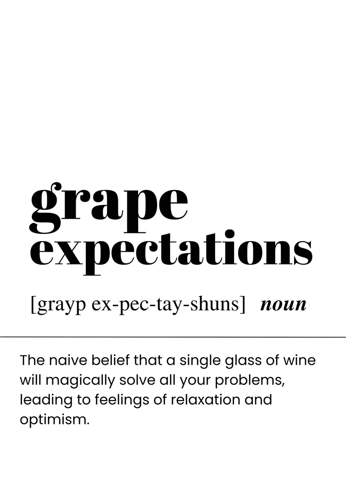 Alternative view of GRAPE EXPECTATIONS BAR AND DRINKS DICTIONARY POSTER