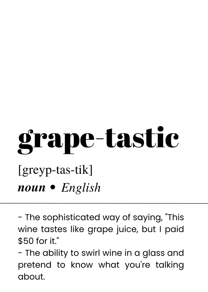 Alternative view of GRAPE-TASTIC BAR AND DRINKS DICTIONARY POSTER