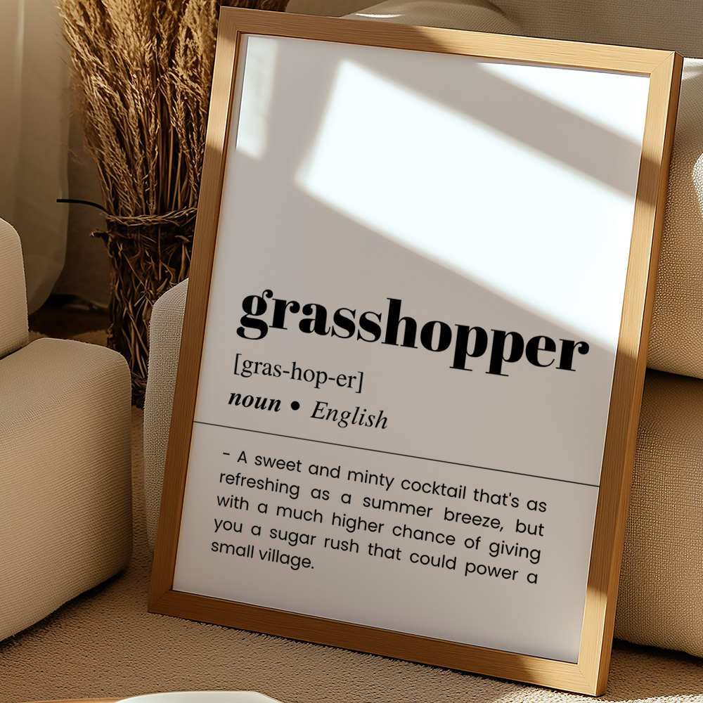 GRASSHOPPER BAR AND DRINKS DICTIONARY POSTER