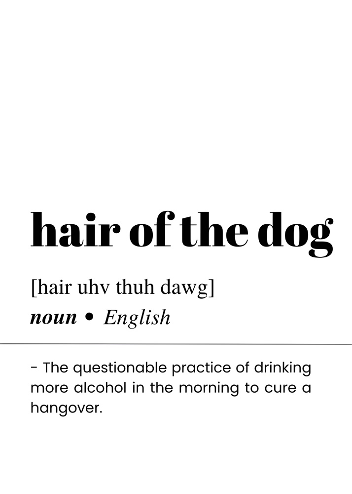 Alternative view of HAIR OF THE DOG BAR AND DRINKS DICTIONARY POSTER