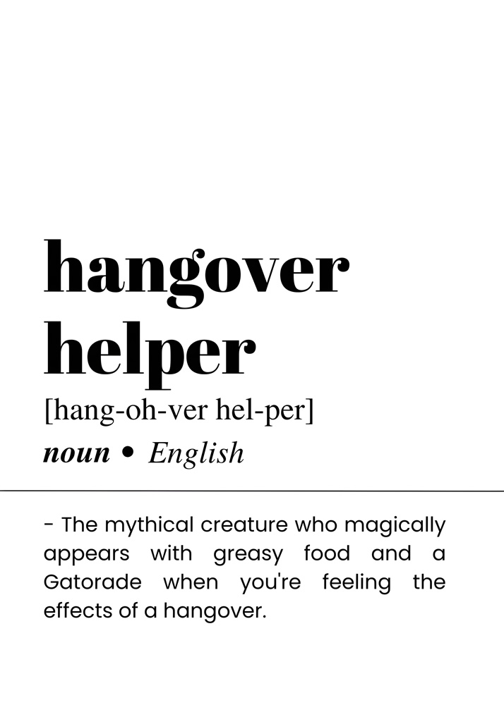 Alternative view of HANGOVEER HELPER BAR AND DRINKS DICTIONARY POSTER