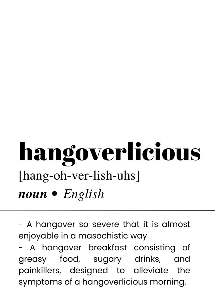 Alternative view of HANGOVERLICIOUS BAR AND DRINKS DICTIONARY POSTER