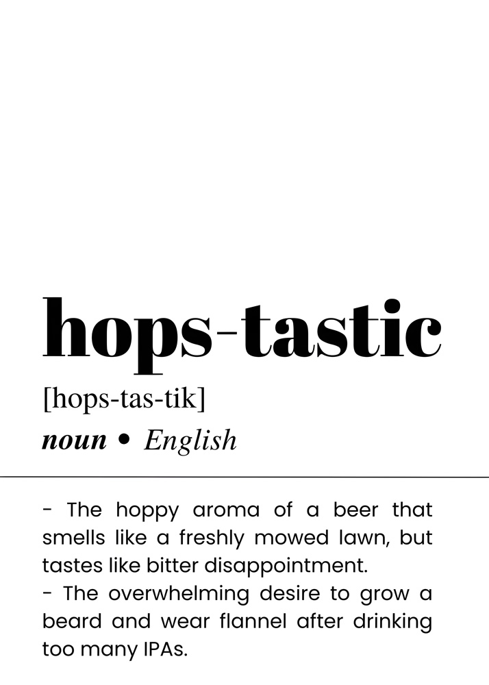 Alternative view of HOPS TASTIC BAR AND DRINKS DICTIONARY POSTER