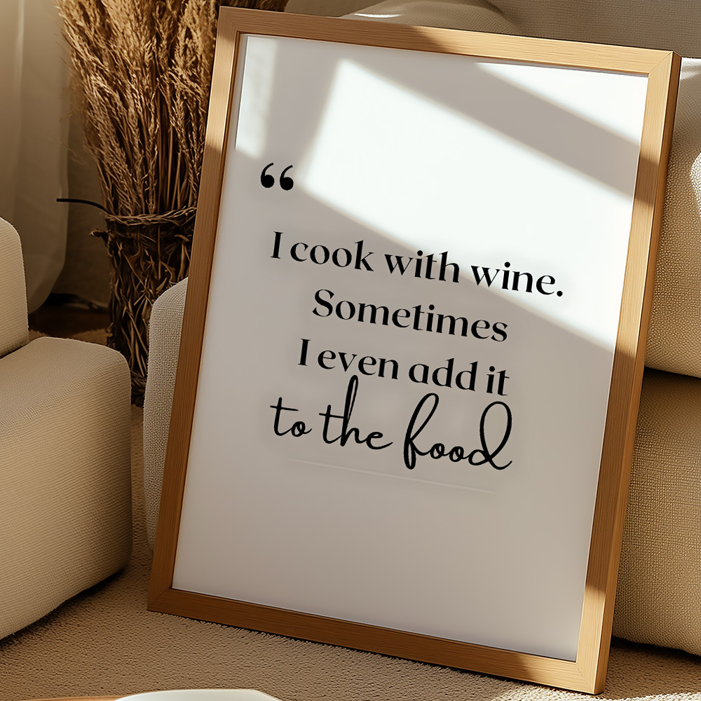 I COOK WITH WINE BAR AND DRINKS POSTER