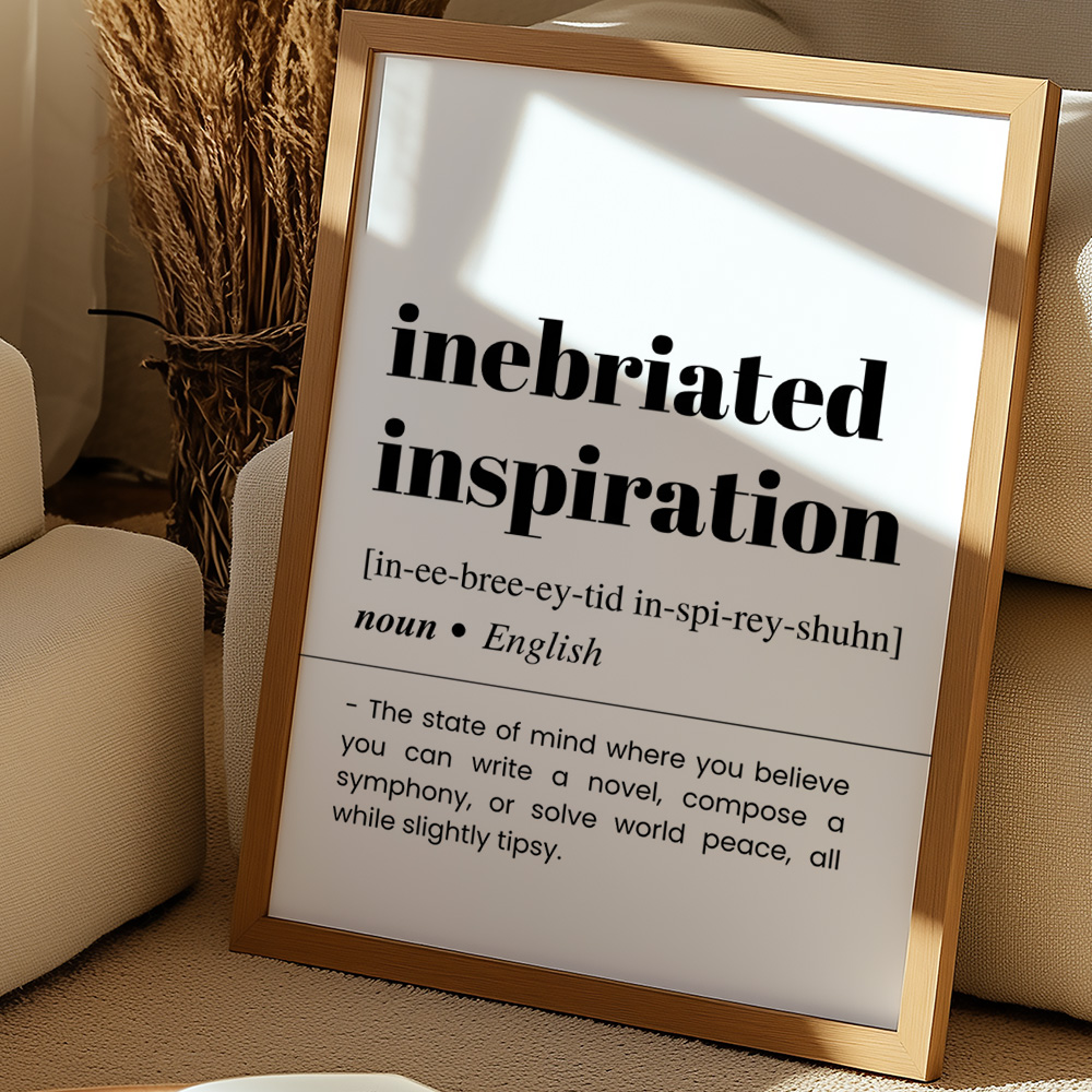 INEBRIATED INSPIRATION BAR AND DRINKS DICTIONARY POSTER