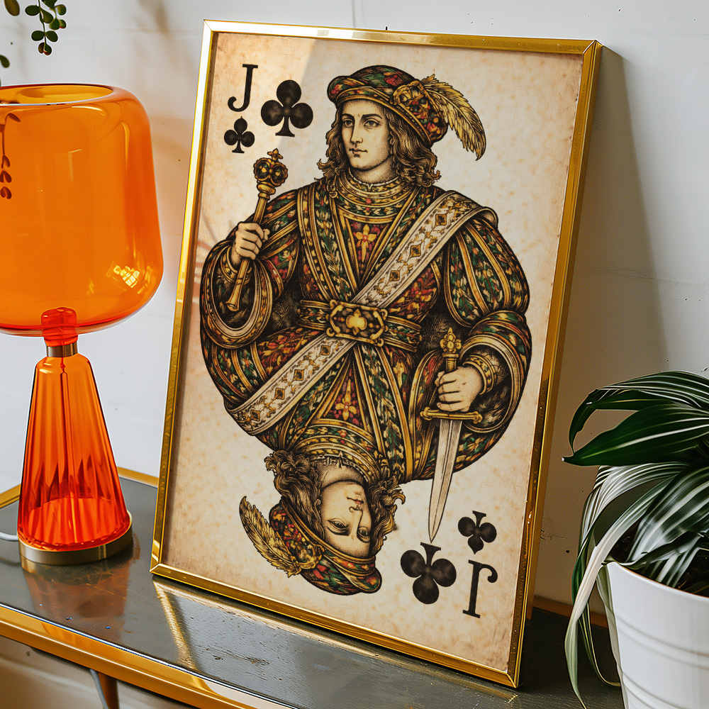 JACK OF CLUBS VINTAGE PLAYING CARD POSTER