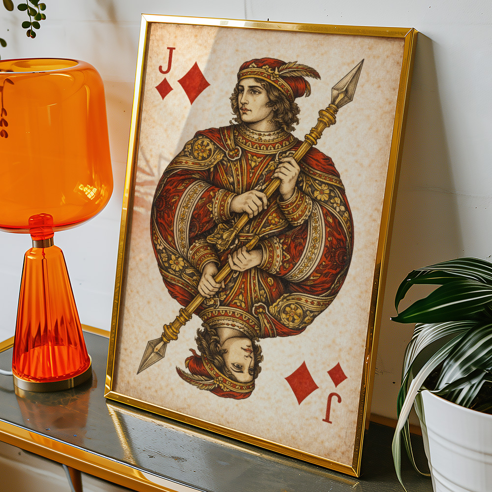JACK OF DIAMONDS VINTAGE PLAYING CARD POSTER