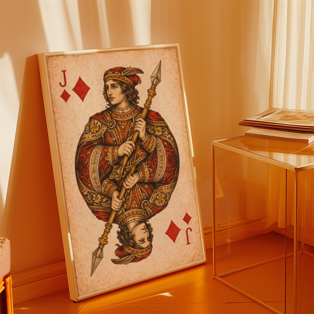 Alternative view of JACK OF DIAMONDS VINTAGE PLAYING CARD POSTER