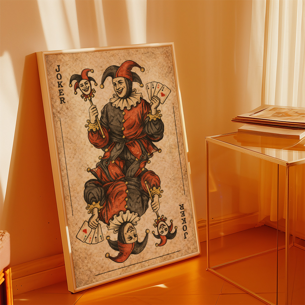 Alternative view of JOKER BLACK VINTAGE PLAYING CARD POSTER