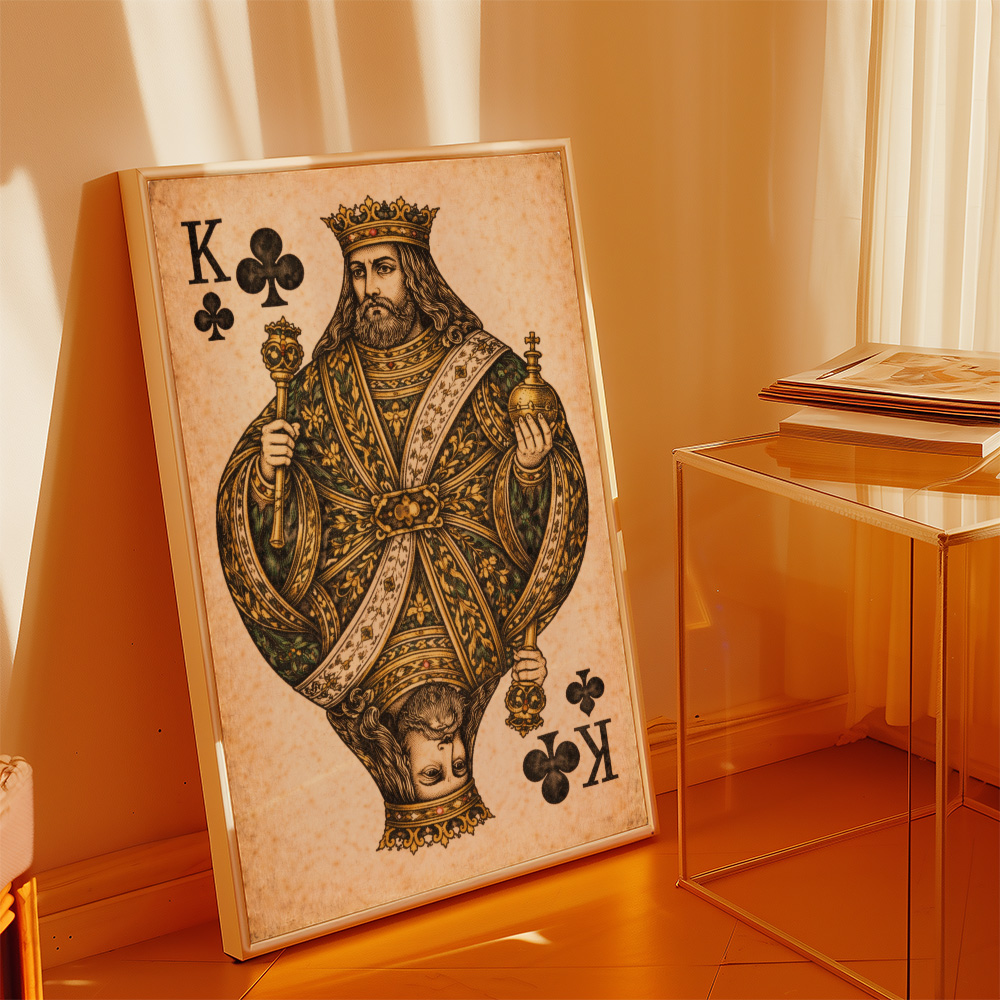 Alternative view of KING OF CLUBS VINTAGE PLAYING CARD POSTER