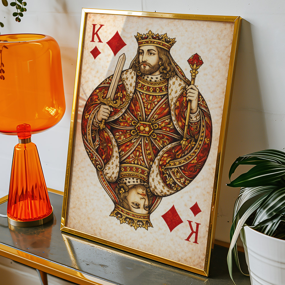 KING OF DIAMONDS VINTAGE PLAYING CARD POSTER