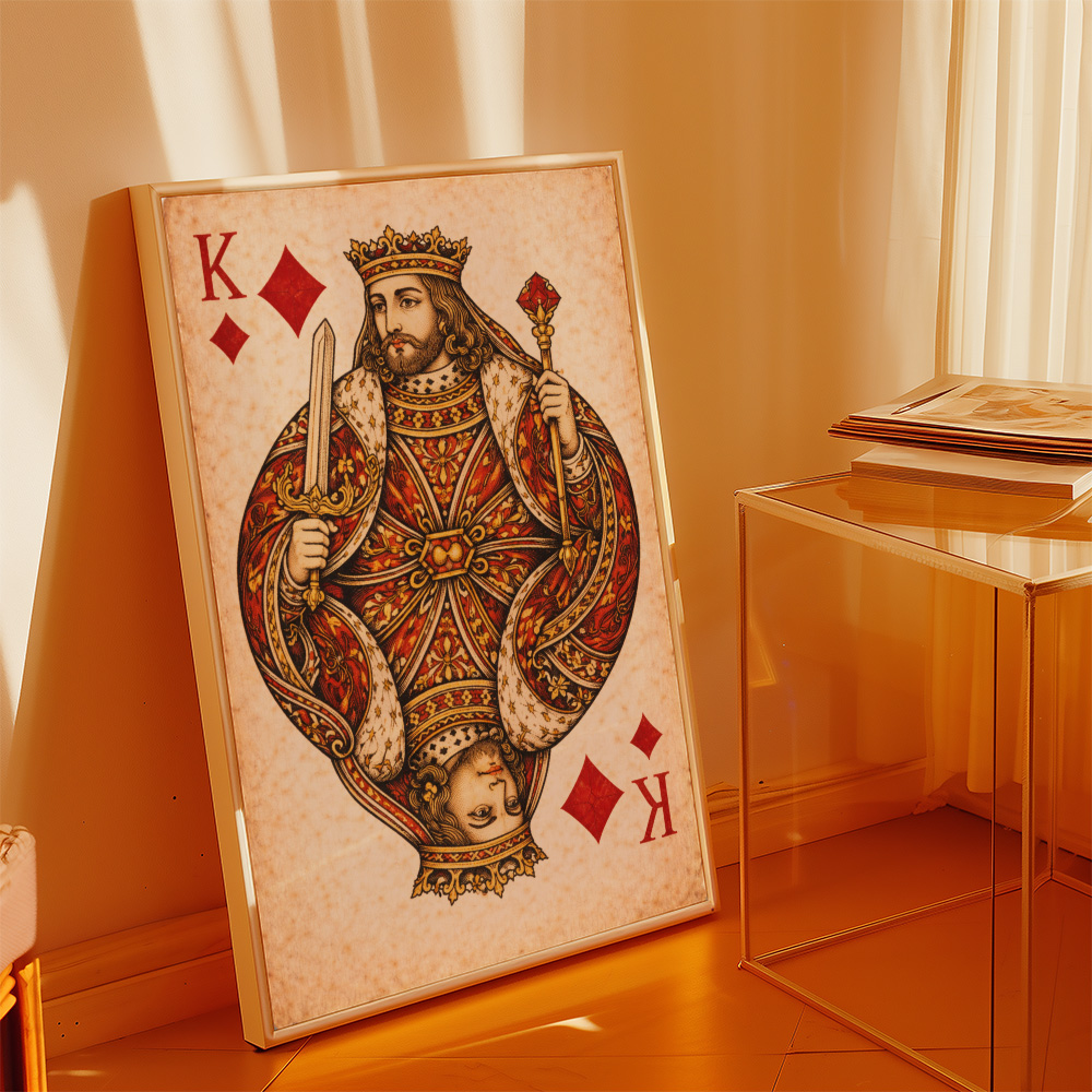 Alternative view of KING OF DIAMONDS VINTAGE PLAYING CARD POSTER
