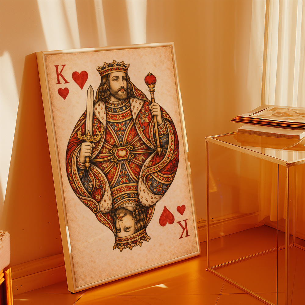 Alternative view of KING OF HEARTS VINTAGE PLAYING CARD POSTER