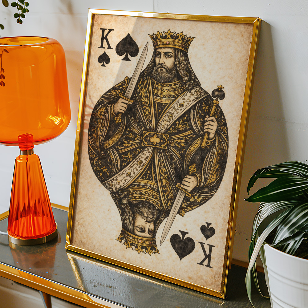 KING OF SPADES VINTAGE PLAYING CARD POSTER