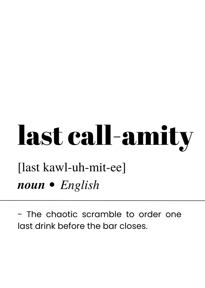Alternative view of LAST CALL AMITY BAR AND DRINKS DICTIONARY POSTER