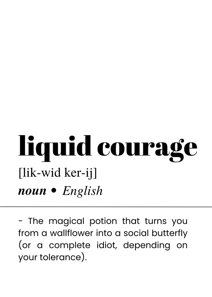 Alternative view of LIQUID COURAGE BAR AND DRINKS DICTIONARY POSTER