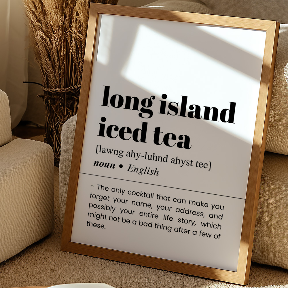 LONG ISLAND ICED TEA BAR AND DRINKS DICTIONARY POSTER