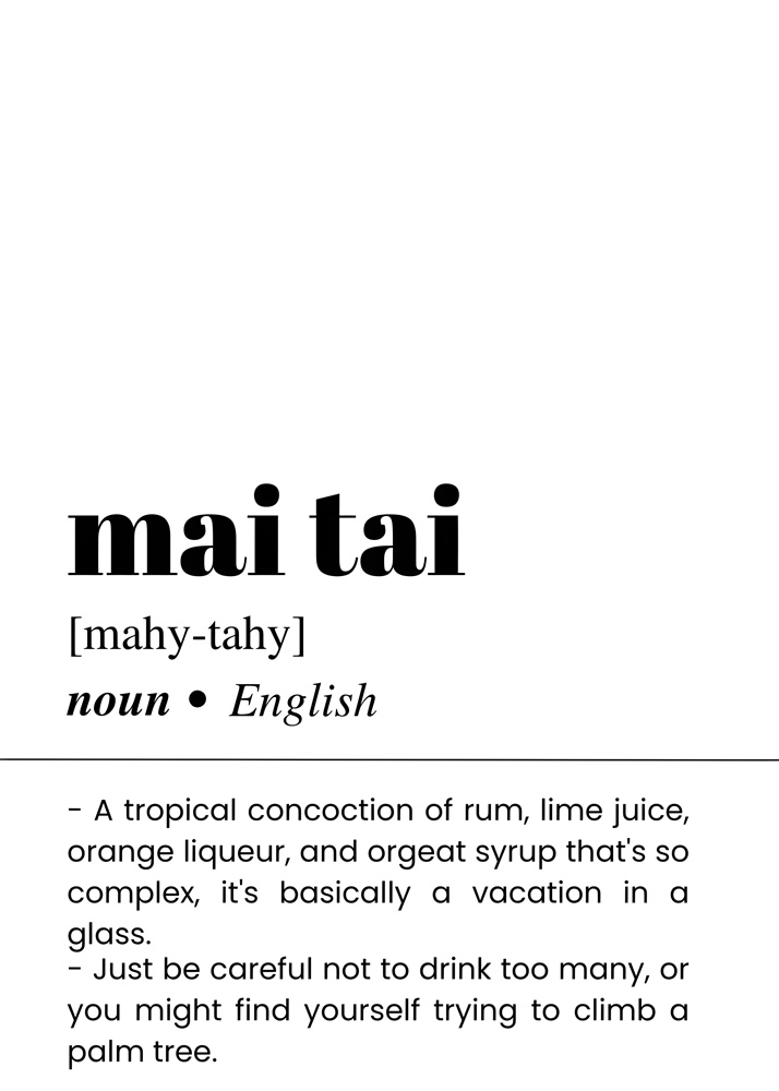 Alternative view of MAI TAI BAR AND DRINKS DICTIONARY POSTER