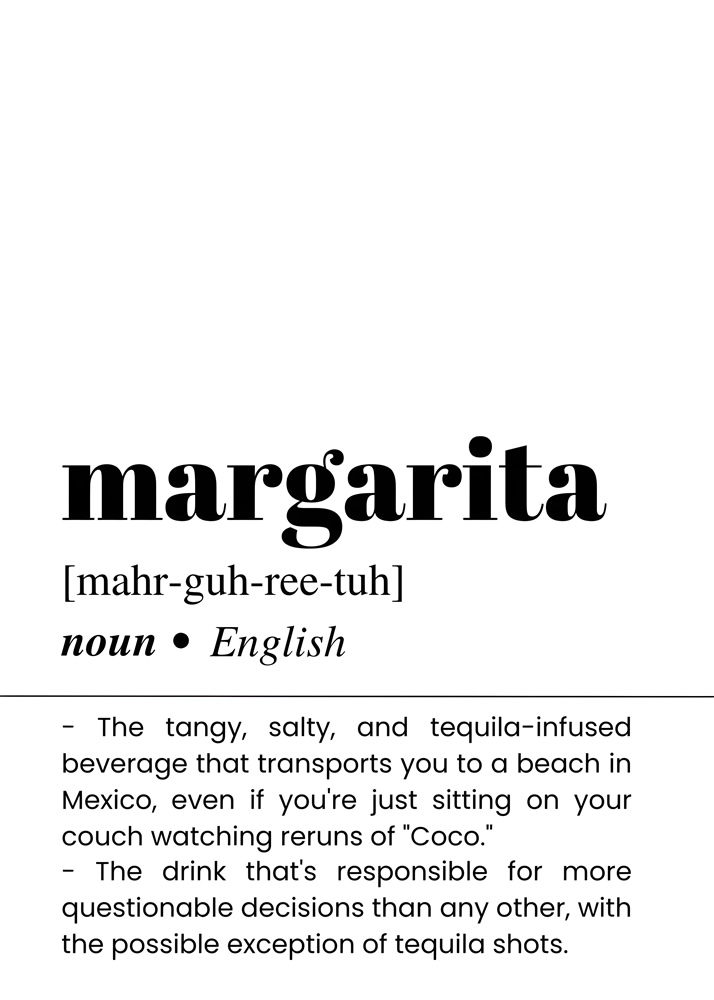 Alternative view of MARGARITA BAR AND DRINKS DICTIONARY POSTER