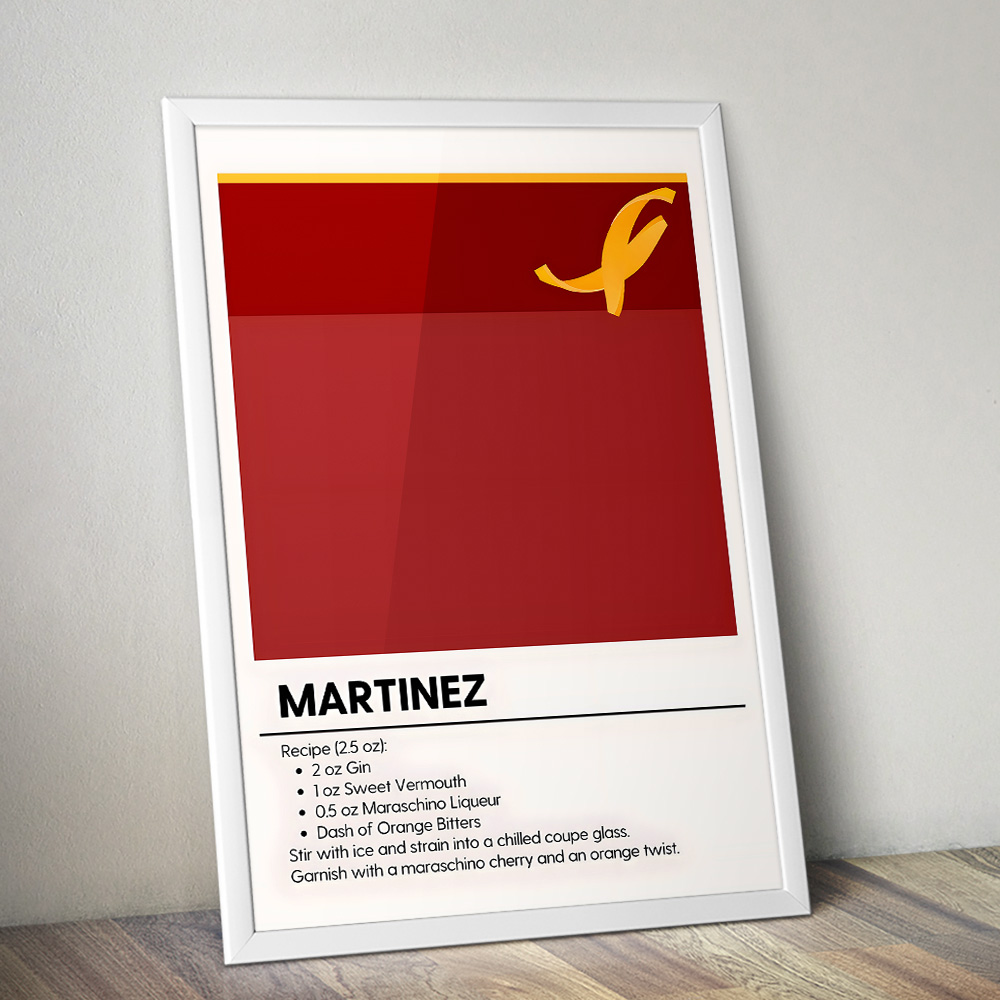 MARTINEZ MINIMALIST COCKTAIL RECIPE POSTER