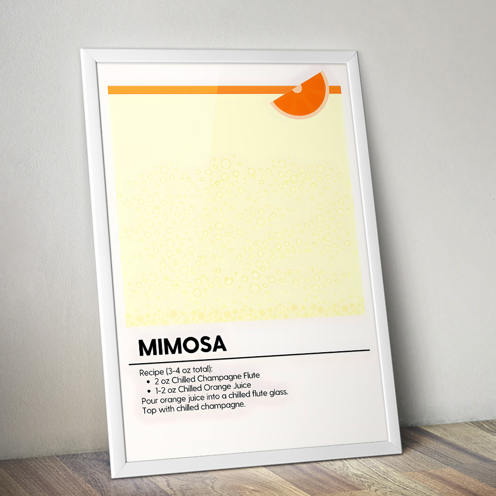 MIMOSA MINIMALIST COCKTAIL RECIPE POSTER