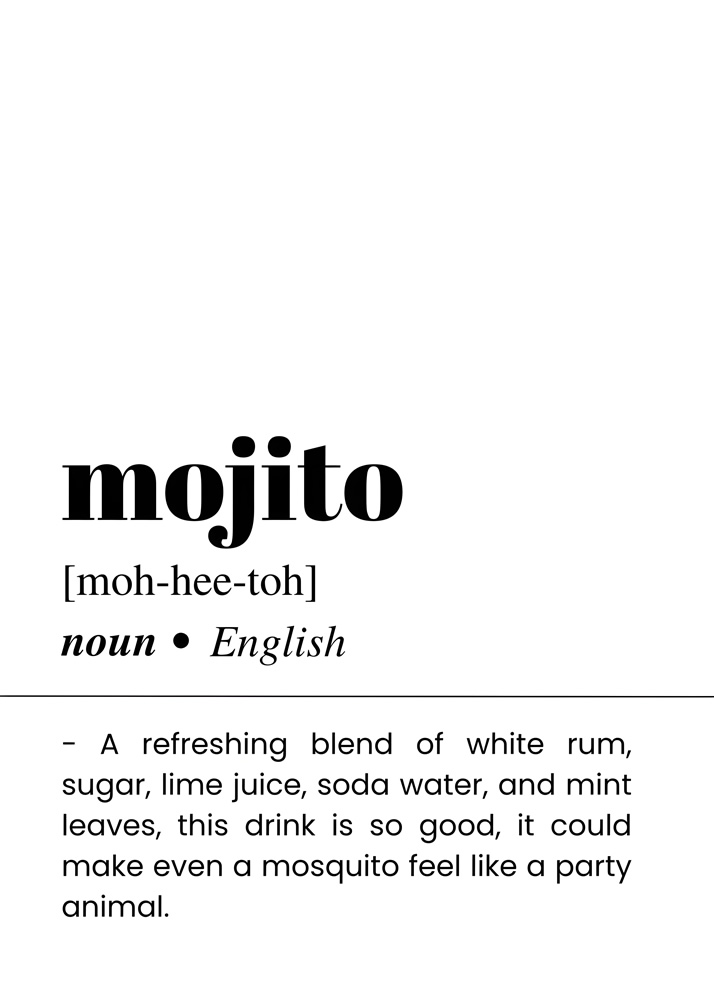 Alternative view of MOJITO BAR AND DRINKS DICTIONARY POSTER