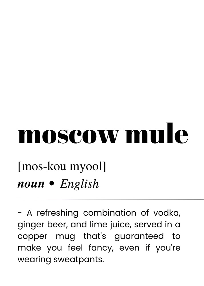 Alternative view of MOSCOW MULE BAR AND DRINKS DICTIONARY POSTER