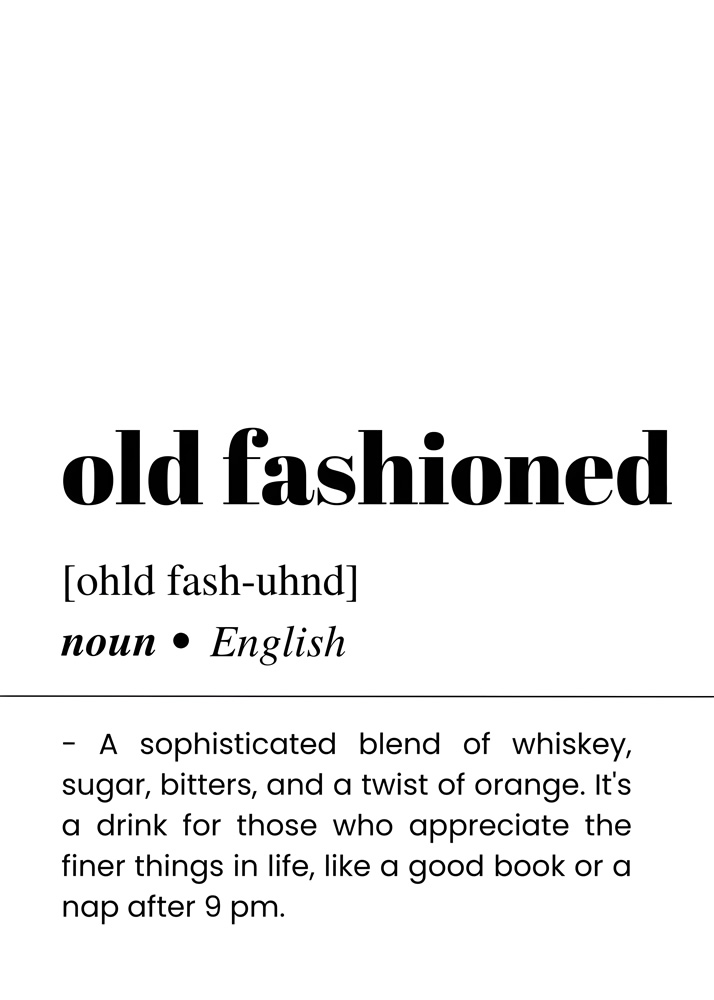Alternative view of OLD FASHIONED BAR AND DRINKS DICTIONARY POSTER