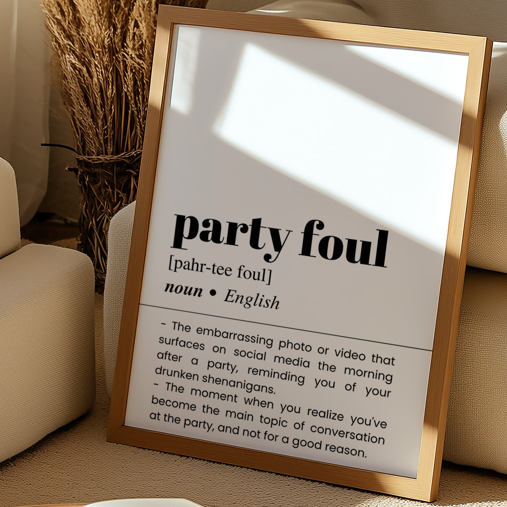 PARTY FOUL BAR AND DRINKS DICTIONARY POSTER