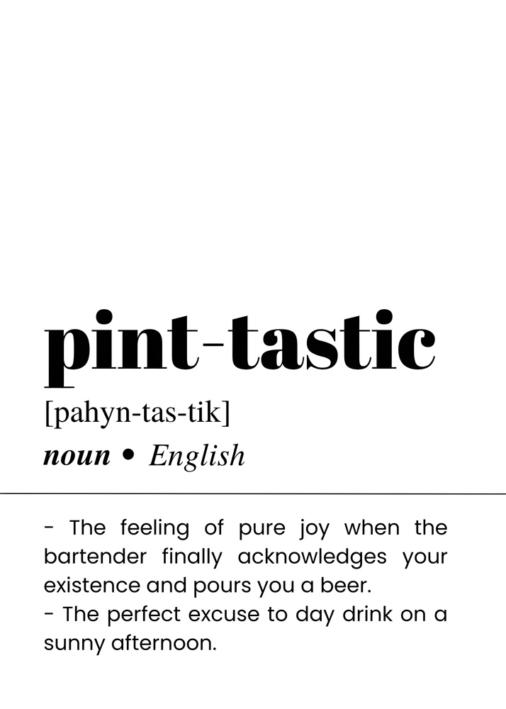 Alternative view of PINT TASTIC BAR AND DRINKS DICTIONARY POSTER