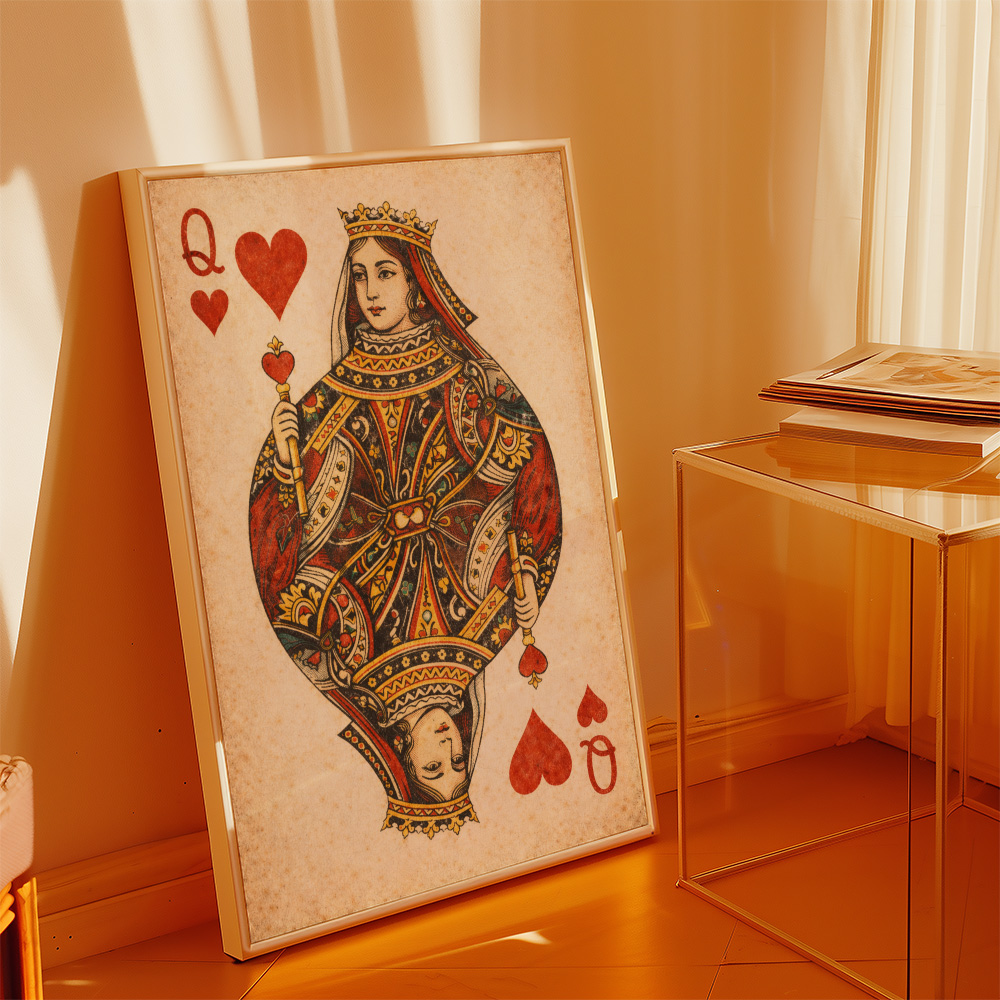 Alternative view of QUEEN OF HEARTS VINTAGE PLAYING CARD POSTER