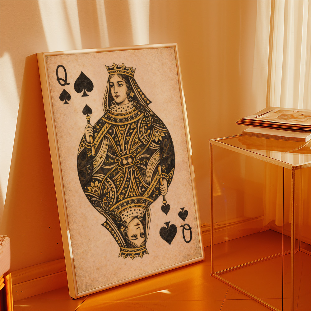 Alternative view of QUEEN OF SPADES VINTAGE PLAYING CARD POSTER