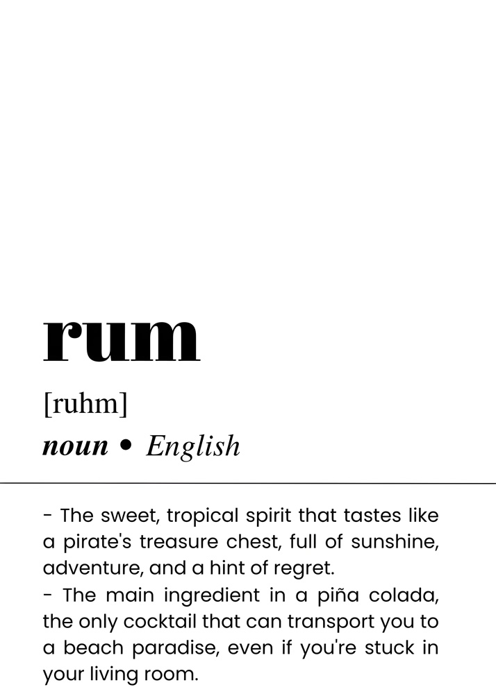 Alternative view of RUM BAR AND DRINKS DICTIONARY POSTER