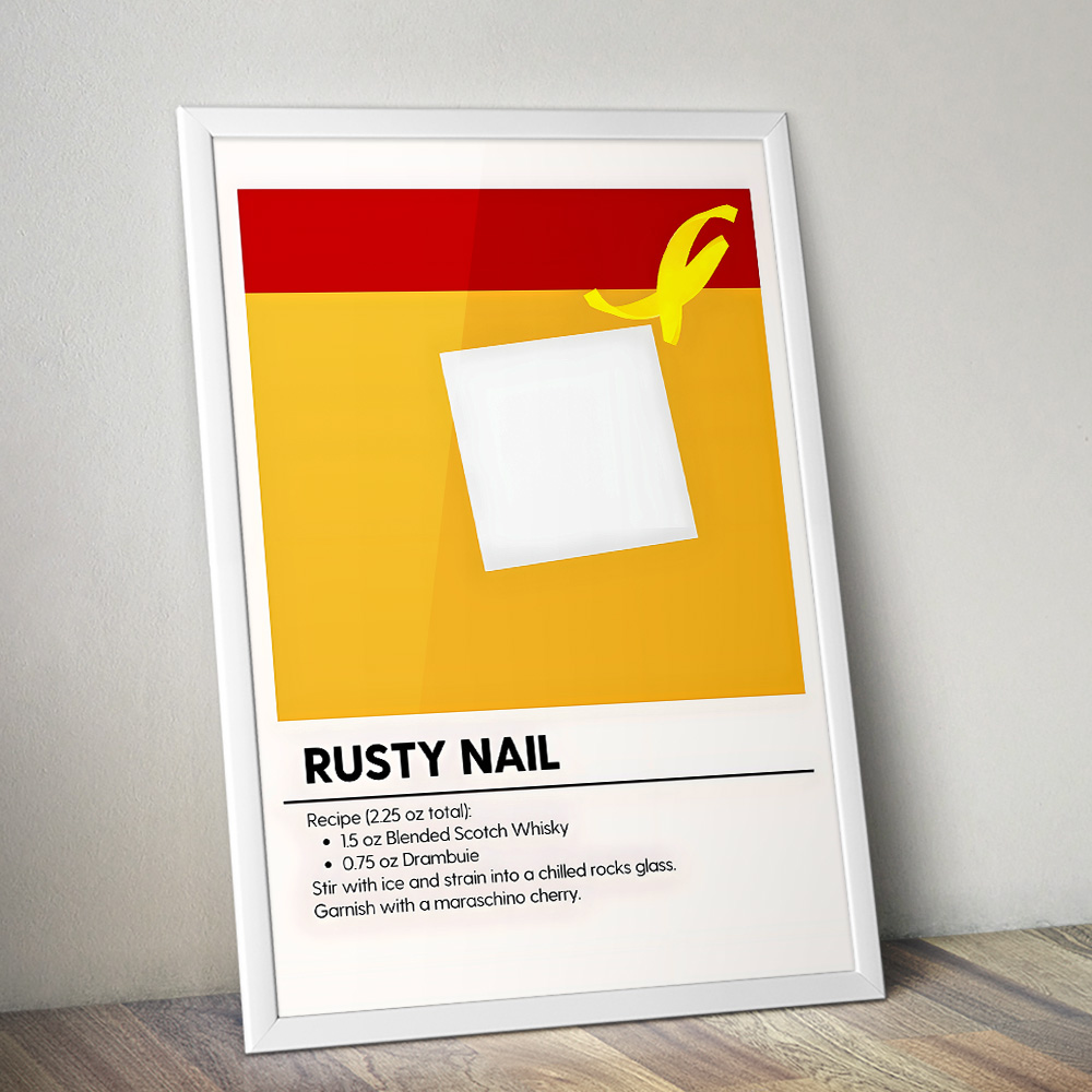 RUSTY NAIL MINIMALIST COCKTAIL RECIPE POSTER