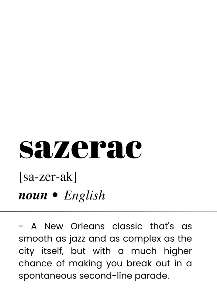 Alternative view of SAZERAC BAR AND DRINKS DICTIONARY POSTER