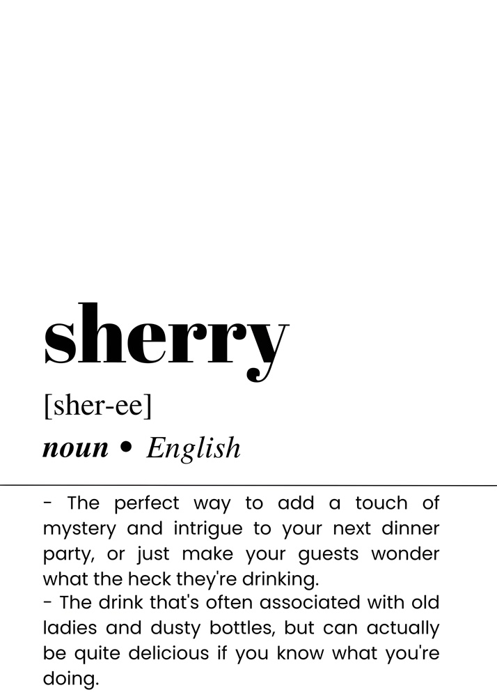 Alternative view of SHERRY BAR AND DRINKS DICTIONARY POSTER