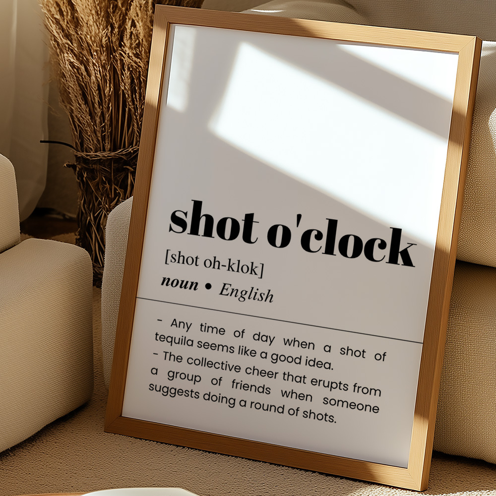SHOT O CLOCK BAR AND DRINKS DICTIONARY POSTER