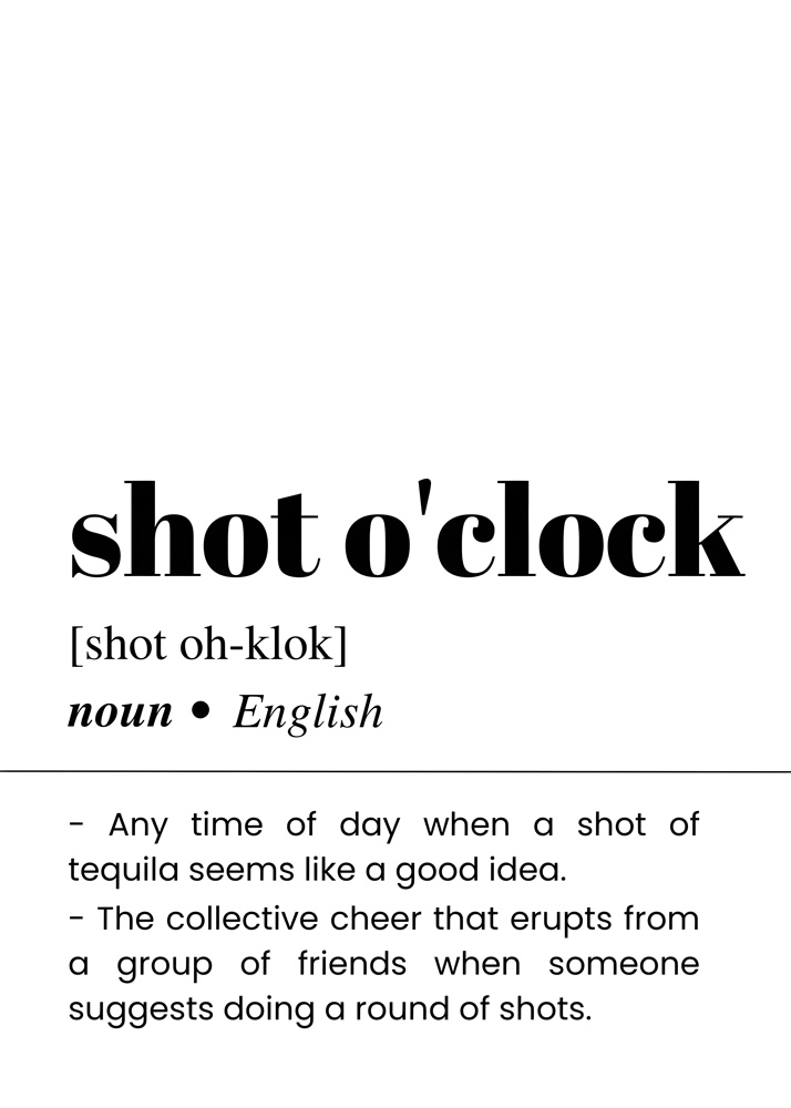 Alternative view of SHOT O CLOCK BAR AND DRINKS DICTIONARY POSTER