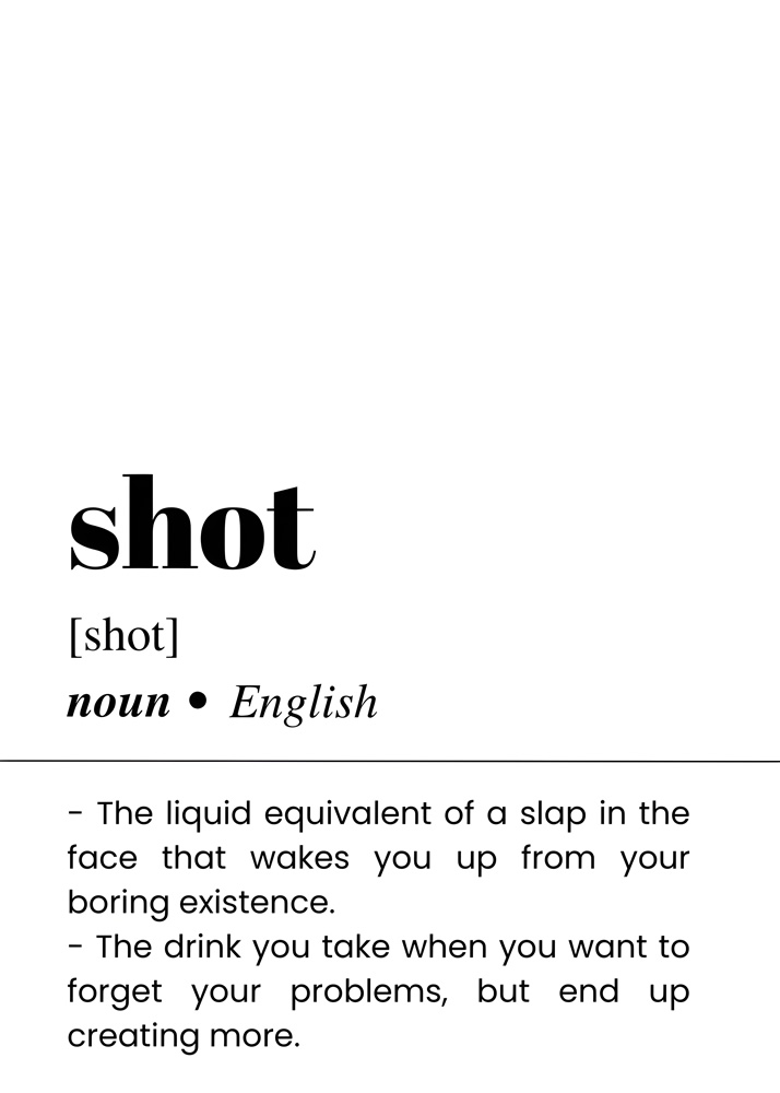 Alternative view of SHOT BAR AND DRINKS DICTIONARY POSTER