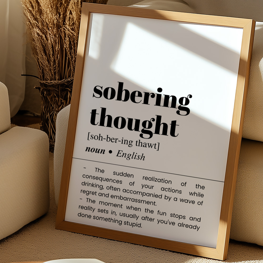 SOBERING THOUGHT BAR AND DRINKS DICTIONARY POSTER