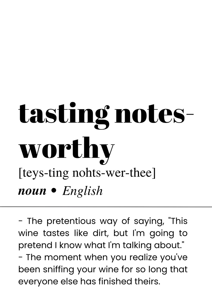 Alternative view of TASTING NOTES WORTHY BAR AND DRINKS DICTIONARY POSTER