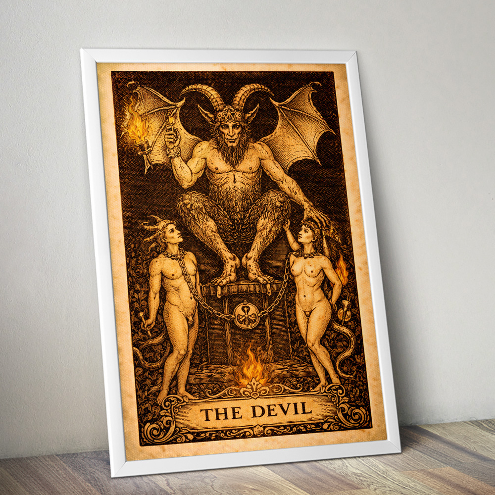 Alternative view of THE DEVIL VINTAGE TAROT CARD POSTER