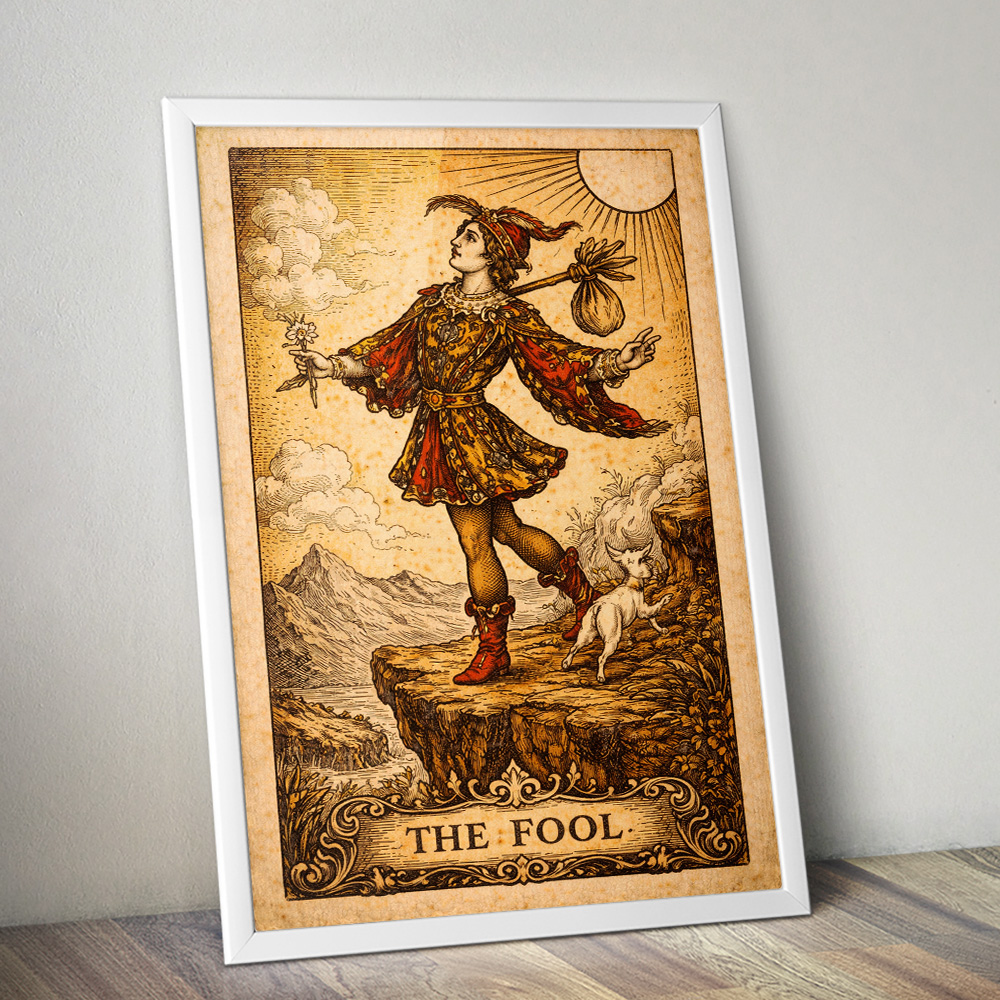 Alternative view of THE FOOL VINTAGE TAROT CARD POSTER