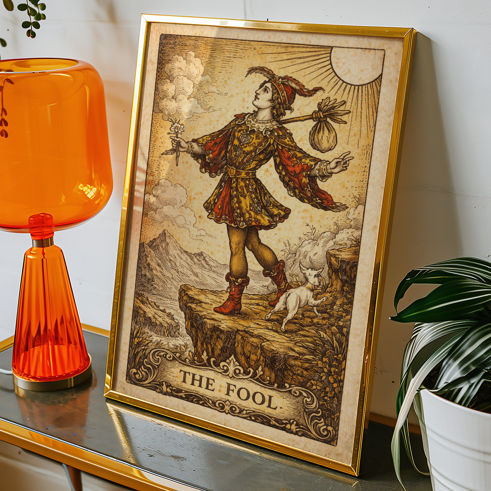 THE FOOL VINTAGE TAROT CARD POSTER