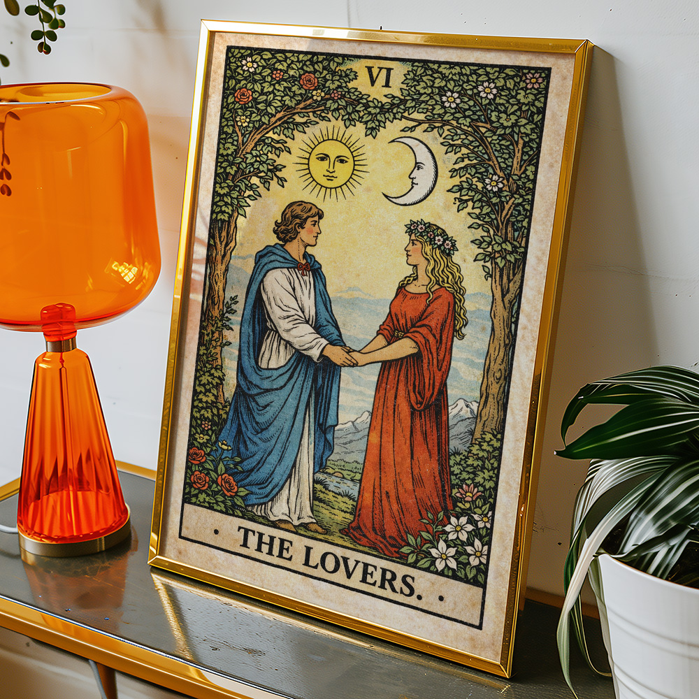 THE LOVERS TAROT CARD POSTER